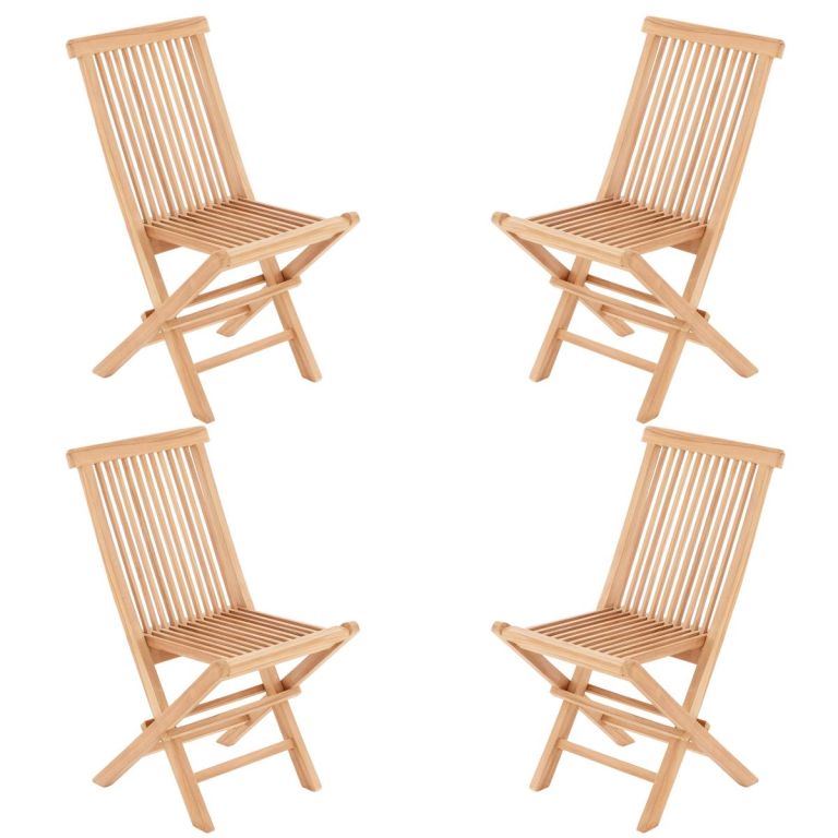 DIVERO Sada 4 skládacích židlí z týkového dřeva, 89x46x62 cm - Obrázek 2