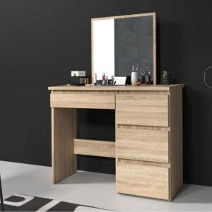Toaletní stolek se zrcadlem a zásuvkami, dub sonoma