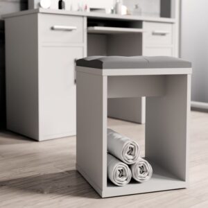 Taburet se sedákem pro toaletní stolek, bílá