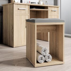 Taburet se sedákem pro toaletní stolek, dub