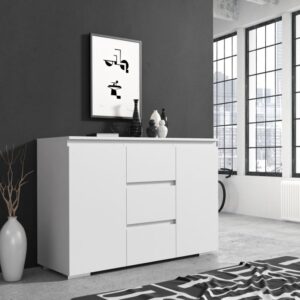 Komoda se zásuvkami, 120 cm, bílá