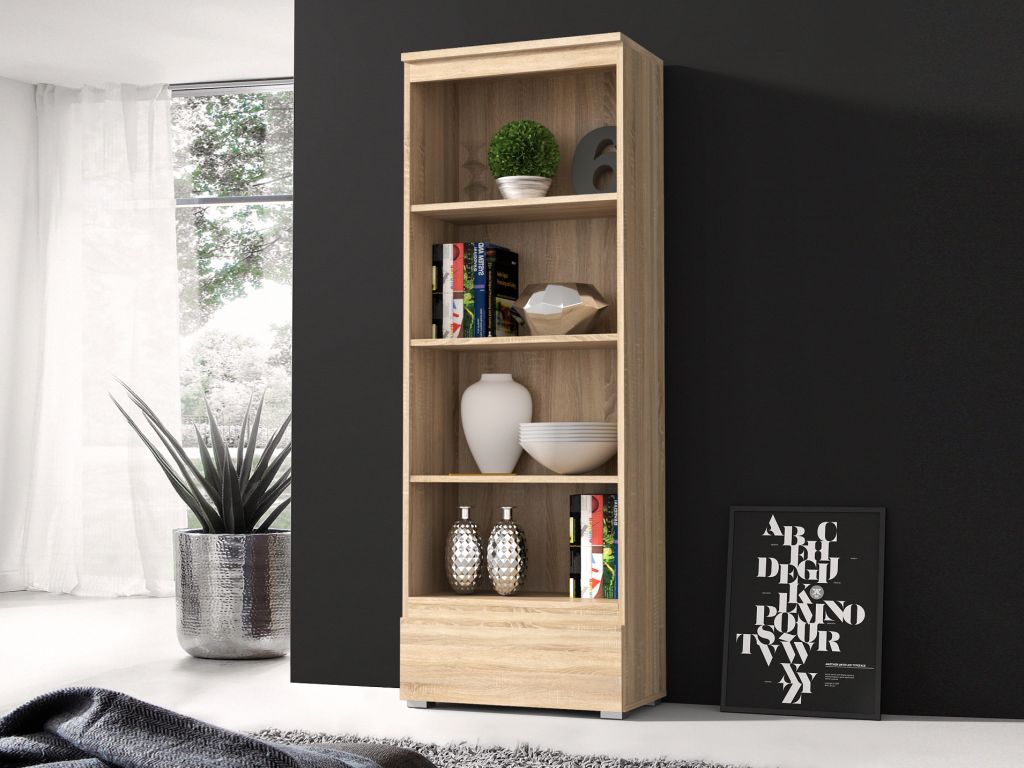 Otevřená police, 183 x 65 x 37 cm, dub