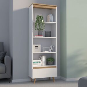 Otevřená police, 197 x 65 x 37 cm, bílá