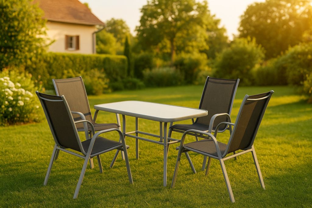 Elegantní židle a skleněný stůl: Oáza klidu ve vaší zahradě - Obrázek 2