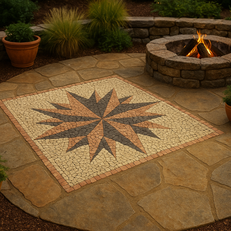 DIVERO mramorová mozaika kompas, 120 x 120 cm - Obrázek 2