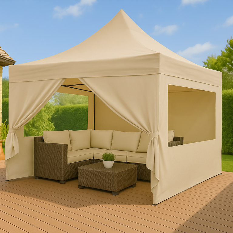INSTENT PRO Zahradní párty stan 3 x 3 m, béžový + 4 bočnice - Obrázek 2