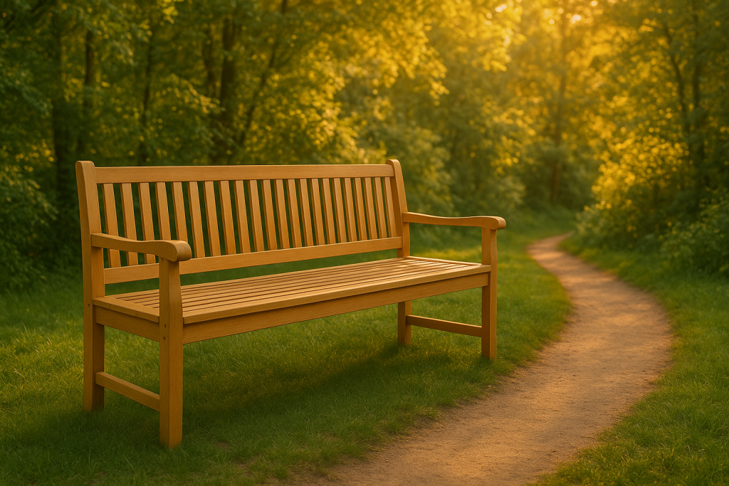 Zahradní lavice z masivního teaku DIVERO 3-místná - Obrázek 2