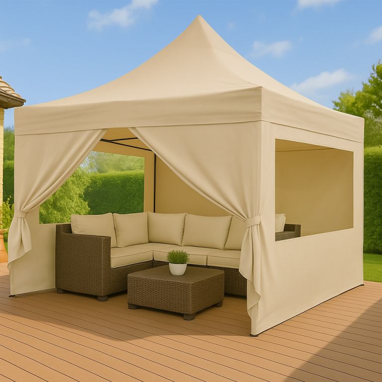 INSTENT PRO Zahradní párty stan 3 x 3 m, béžový + 4 bočnice - Obrázek 3