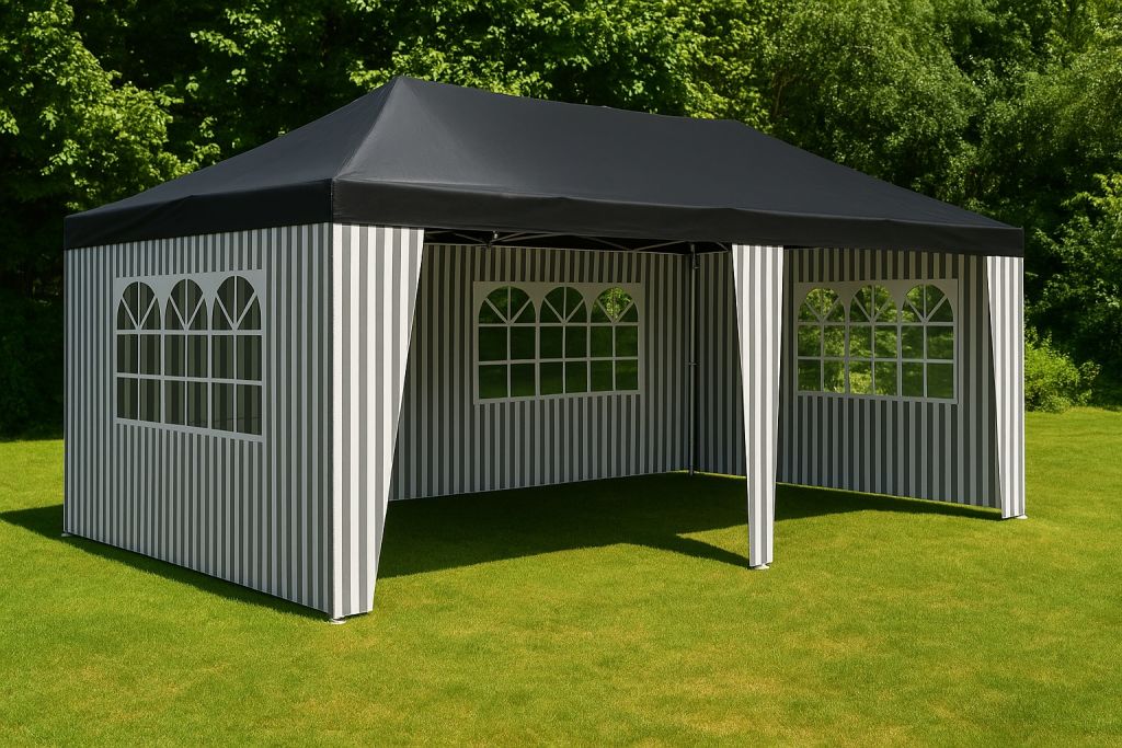 Zahradní párty stan 3 x 6 m, antracit + 6 bočnic - Obrázek 2