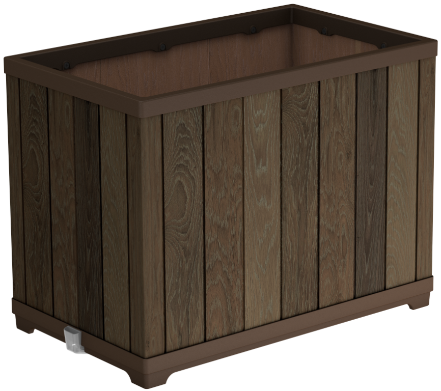 Květináč DECO RECTANGLE TALL WALNUT