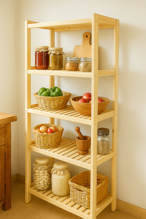 Dřevěný regál, 5 polic, 173 x 80 x 33 cm - Obrázek 2