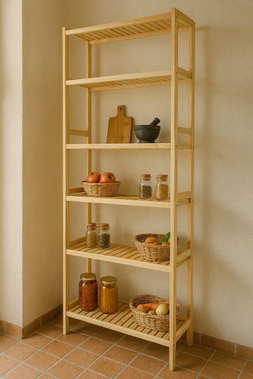 Dřevěný regál, 6 polic, 213 x 80 x 33 cm - Obrázek 2