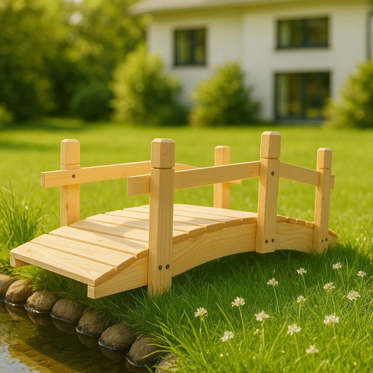 Zahradní dřevěný můstek, bez povrchové úpravy, 71 cm - Obrázek 2