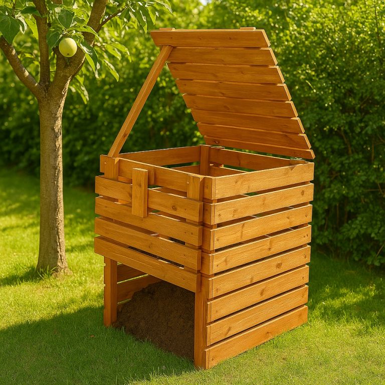 Zahradní dřevěný kompostér, 600l - Obrázek 2