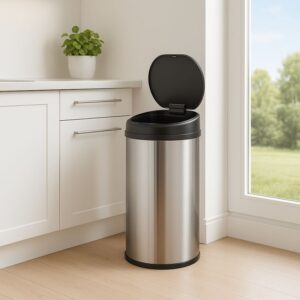 Automatický odpadkový koš 50 l se senzorem, nerez, stříbrný