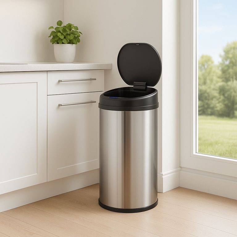 Automatický odpadkový koš 50 l se senzorem, nerez, stříbrný