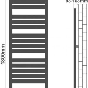 AQUAMARIN Vertikální koupelnový radiátor 180 x 60 cm, bílý