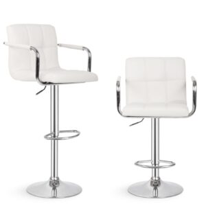 MIADOMODO Barová židle 2 ks, s područkami, bílá