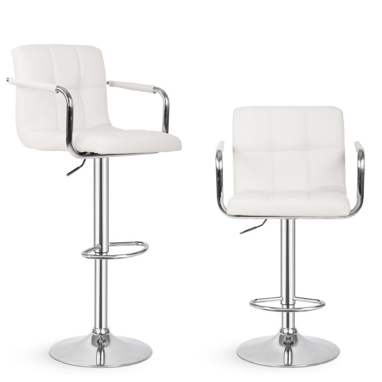 MIADOMODO Barová židle 2 ks, s područkami, bílá