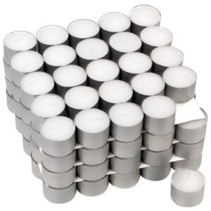 Bílé čajové svíčky, bez parfémů, bílé 100 ks, 8 hodin hoření