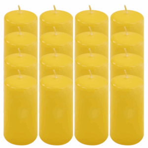 Žlutá parafínová svíčka 10 cm, 20 h hoření, sada 16 ks