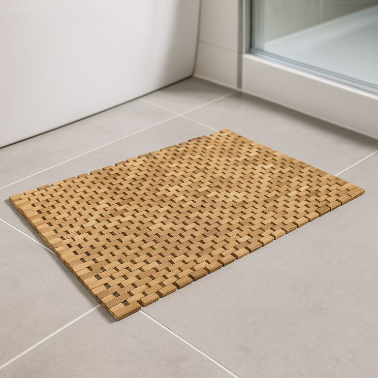 Protiskluzová předložka, teak, přírodní, 80,5 x 48 cm - Obrázek 3