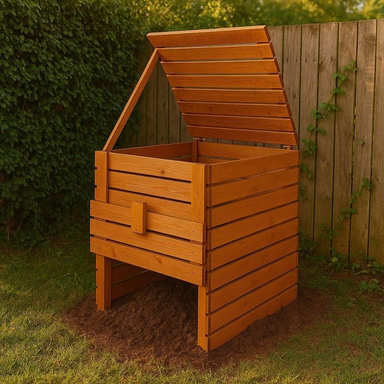 Zahradní dřevěný kompostér, 1200 l - Obrázek 2