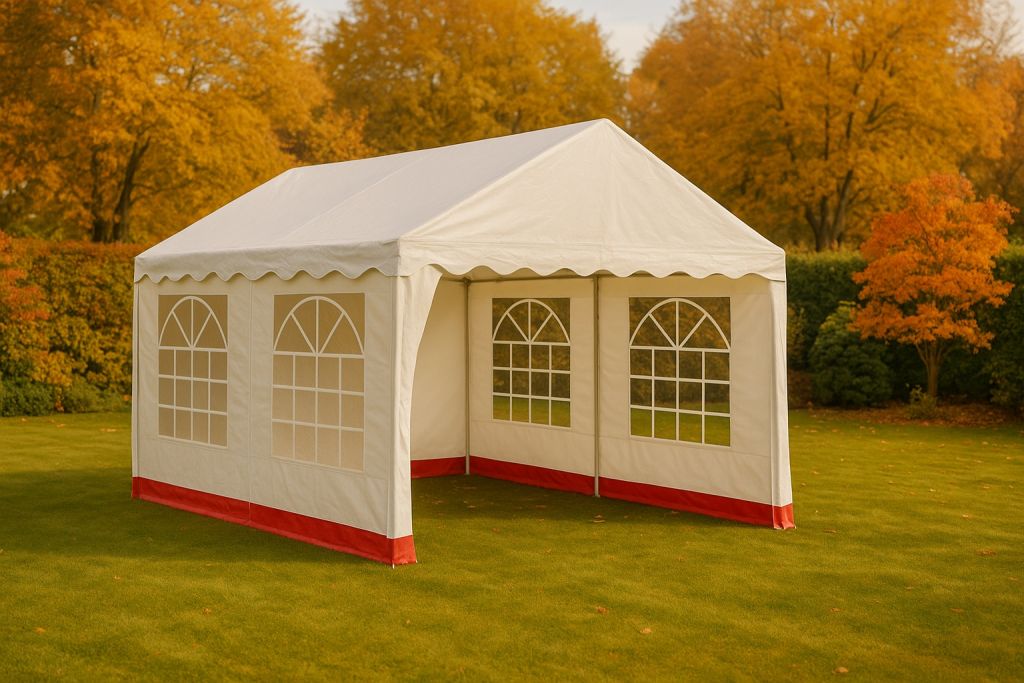 Zahradní párty stan - bílý s červeným lemem 3 x 4 m - Obrázek 5