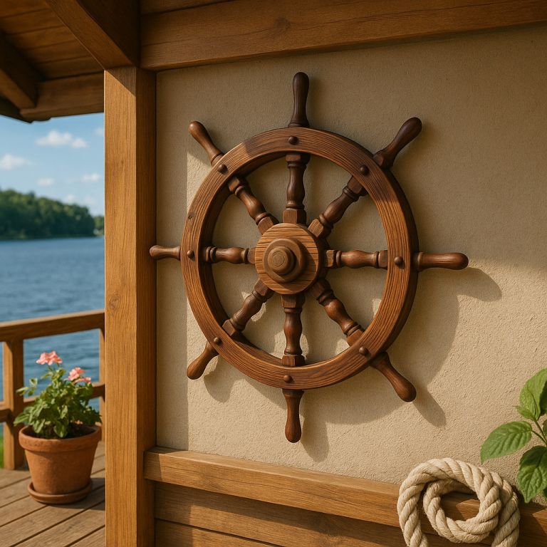 Dřevěné kormidlo Garth 80 cm, rustikální dekorace - Obrázek 2