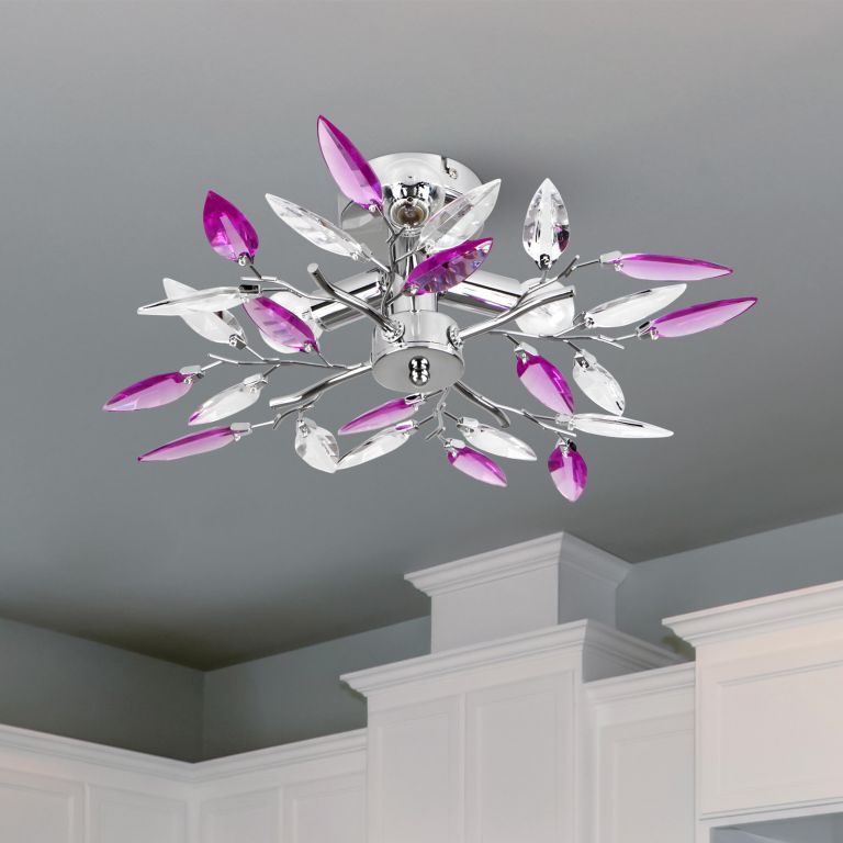 JAGO Stropní světlo s designem listů, A++, průměr 45 cm - Obrázek 2