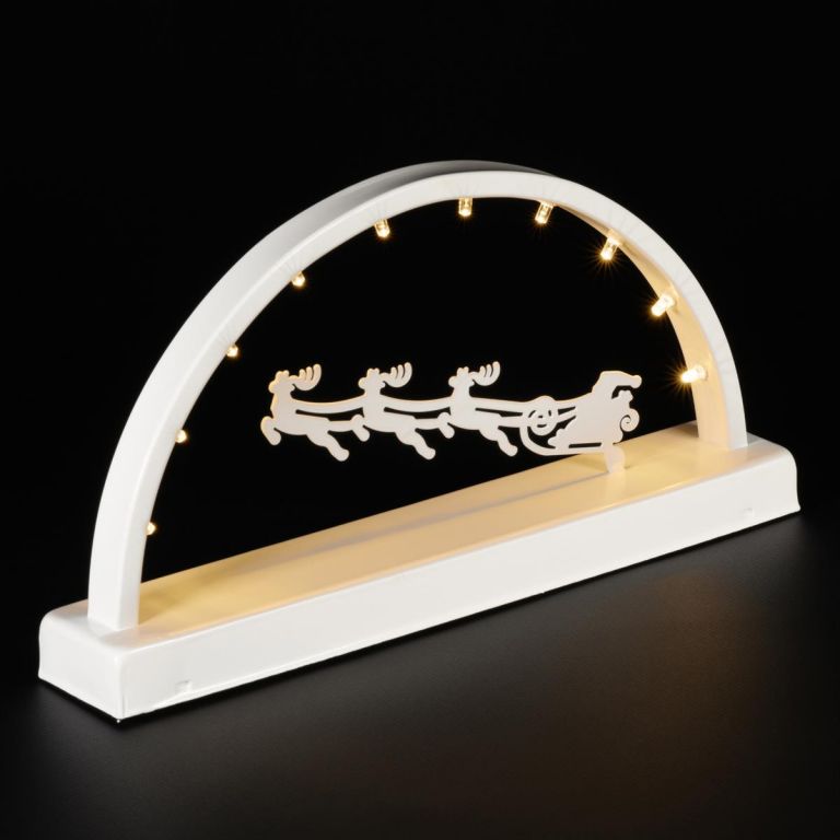 Kovový světelný oblouk, teplé bílé, 10 LED, časovač - Obrázek 2