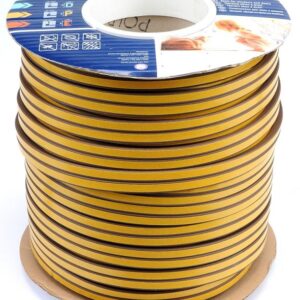 Těsnění do oken a dveří samolepící, 9 x 7,5 mm, TYP D, hnědé