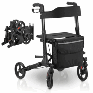 Skládací hliníkové chodítko Vital, se sedátkem a taškou