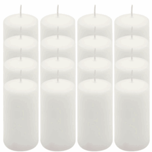Bílá parafínová svíčka 10 cm, 20 h, 16 ks