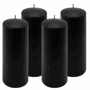 Černá parafínová svíčka, 20 cm, 80 h, 4 ks