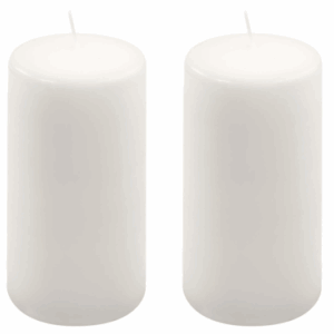 Bílá parafínová svíčka 15 cm, 65 h hoření, 2 ks