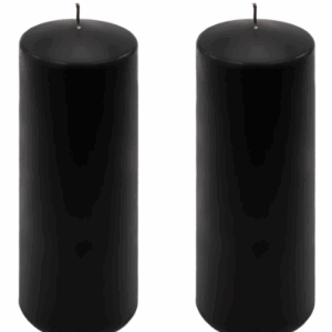 Černá parafínová svíčka 20 cm, 80 h hoření, 2 ks