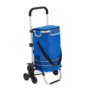 Nákupní vozík 3 v 1 na schody - objem 56 l, modrý