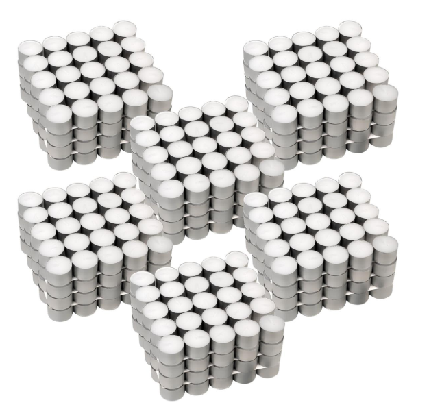 Bílé čajové svíčky, bez parfémů, 8 h hoření, 600 ks