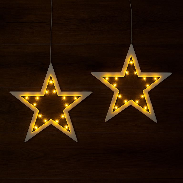 Sada vánočních hvězd, 2 kusy, 20 LED, teple bílá - Obrázek 3