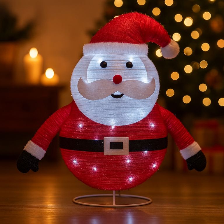 Vánoční dekorace, Santa Claus, 30 LED, 58 cm, časovač - Obrázek 2