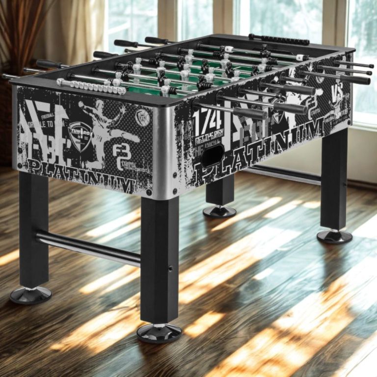 TUNIRO BASIC Stolní fotbálek, 75 kg, černobílý - Obrázek 2