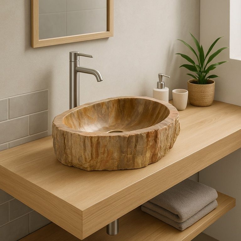 Umyvadlo z přírodního kamene FOSSIL DIVERO - malé - Obrázek 3