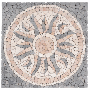 Mramorová mozaika, motiv „Slunce“, 90 × 90 cm