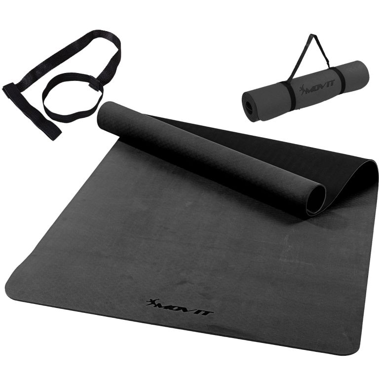 Protiskluzová jóga podložka MOVIT 190 × 100 cm šedá