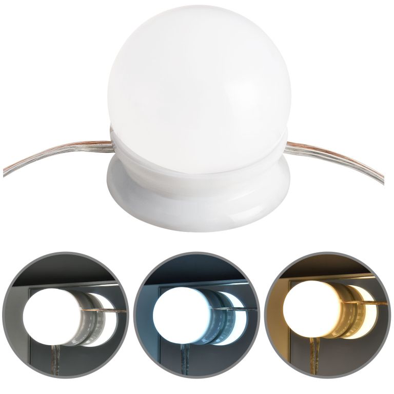 Dekorativní LED osvětlení na zrcadlo, 10 lamp, USB napájení - Obrázek 2