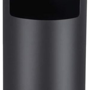 Kovový odpadkový koš s popelníkem, objem 30 l, černý, nerez