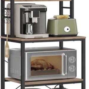 Kuchyňský regál 6 polic, rustikální dřevo/černá, 60×40×167cm