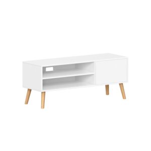 TV stolek – bílý minimalistický design, 120 × 40 × 49 cm