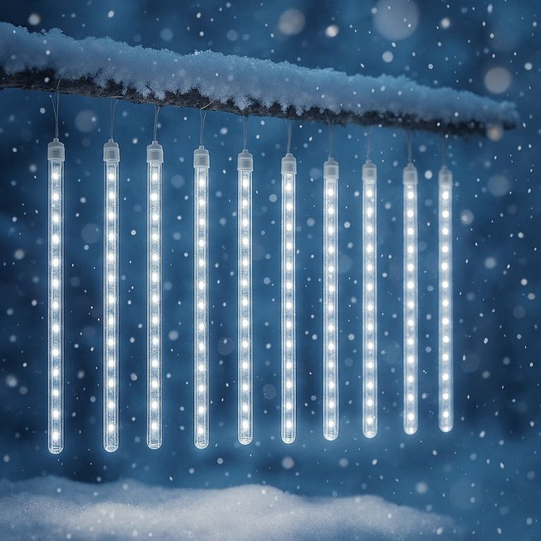 Vánoční osvětlení s vodopádovým efektem, studeně bílé - Obrázek 2